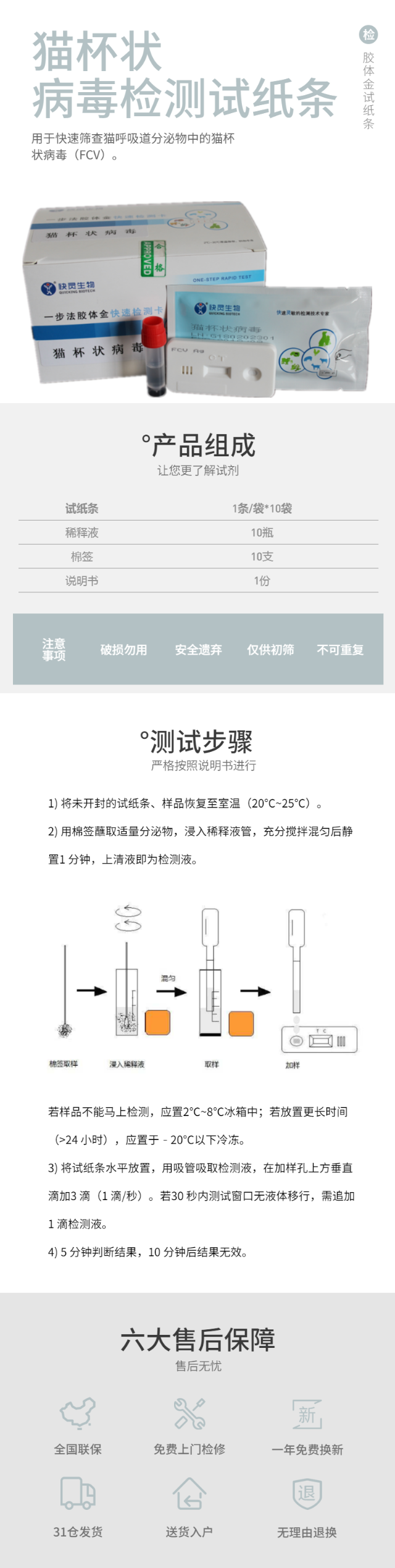 貓杯狀病毒檢測試紙條(圖1)